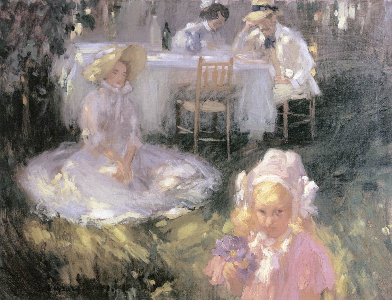 Breakfast in the Open Air by Janos Vaszary,A3(16x12")Poster