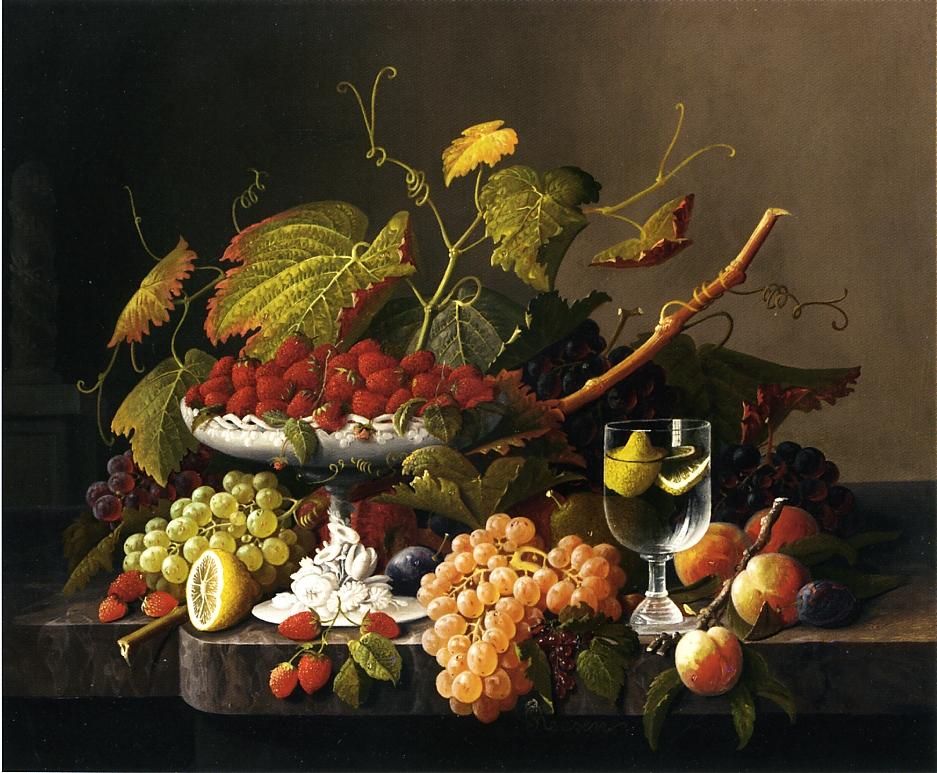 An Abundance of Fruit, vintage artwork by Severin Roesen, A3 (16x12") Poster Print