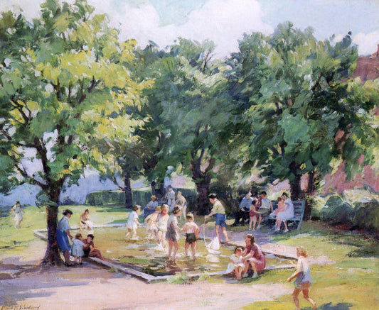 Afternoon at the Playground by Mabel May Woodward,16x12(A3) Poster
