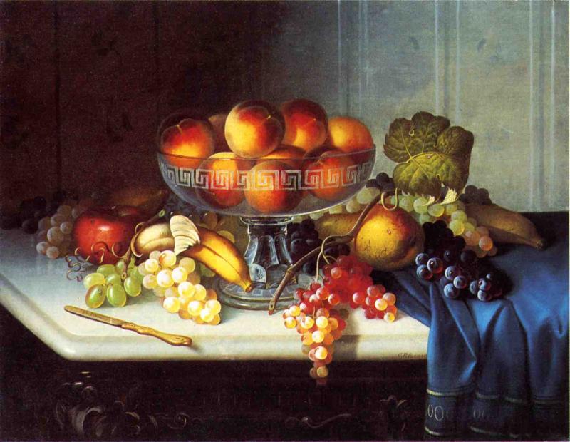 Still Life, Fruit and Knife, vintage artwork by Carducius Plantagenet Ream, 12x8" (A4) Poster