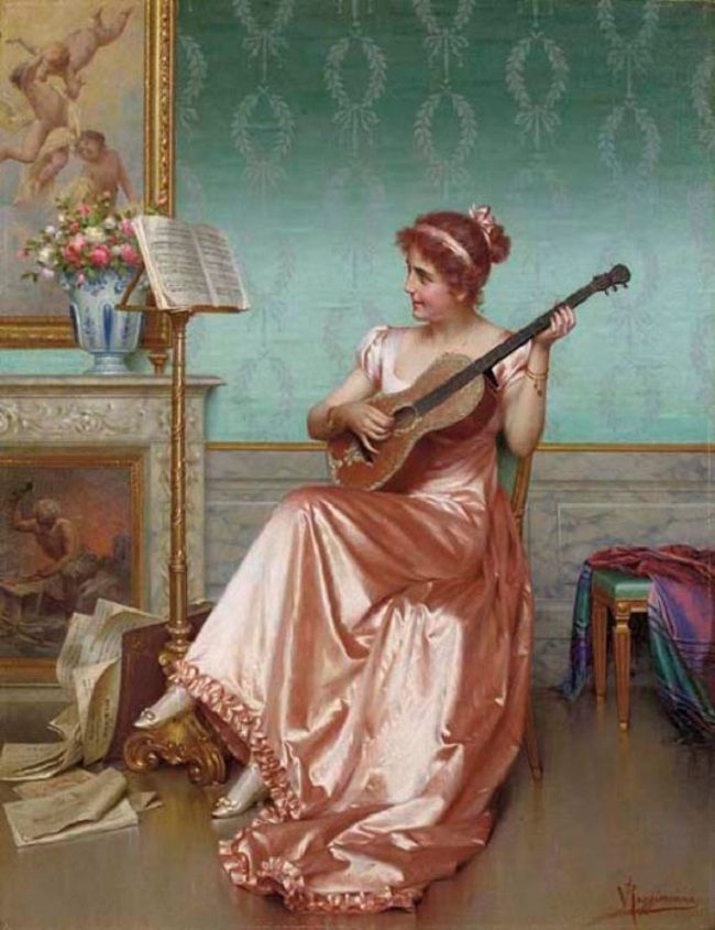 In the music room by Vittorio Reggianini,A3(16x12")Poster