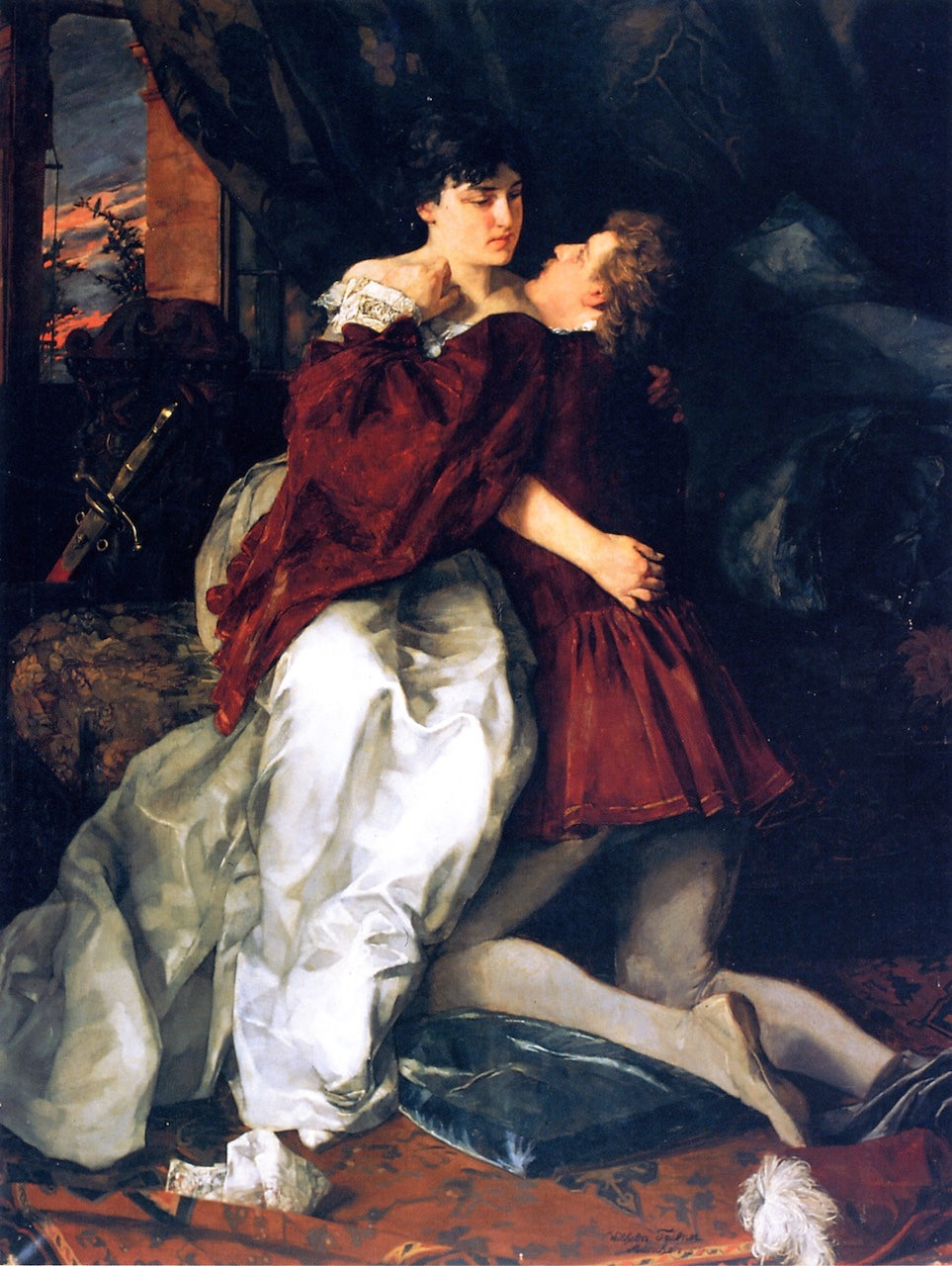 Adelheid und Franz by Wilhelm Trubner,A3(16x12")Poster