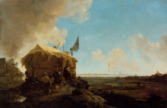 Reconstruction of the St. Anthonis Dyke, vintage artwork by Jan Asselijn, 12x8" (A4) Poster