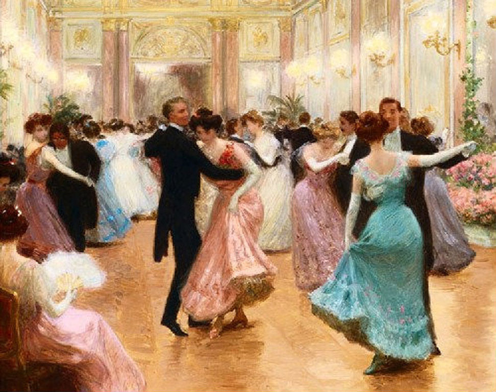 Elegant Soiree, vintage artwork by Jean-Georges Beraud, 12x8" (A4) Poster