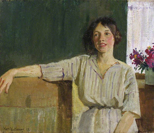 The Artist's Model, Newlyn by Harold Charles Francis Harvey,16x12(A3) Poster
