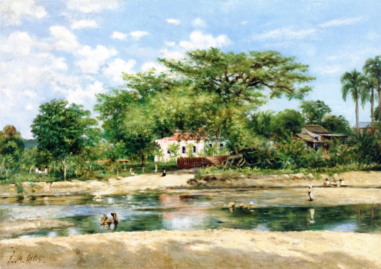 The Old Ceiba Tree at Ponce, vintage artwork by Francisco Oller, 12x8" (A4) Poster