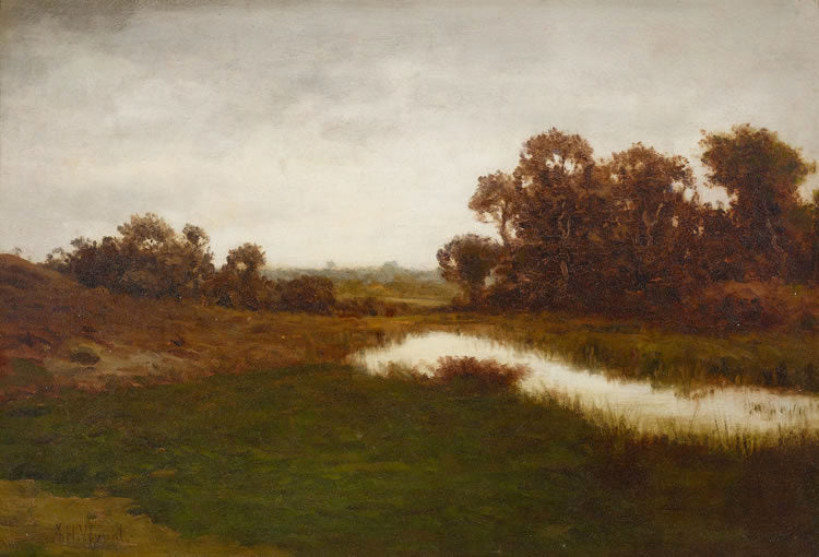 A marsh pond, vintage artwork by Alexander Helwig Wyant, 12x8" (A4) Poster