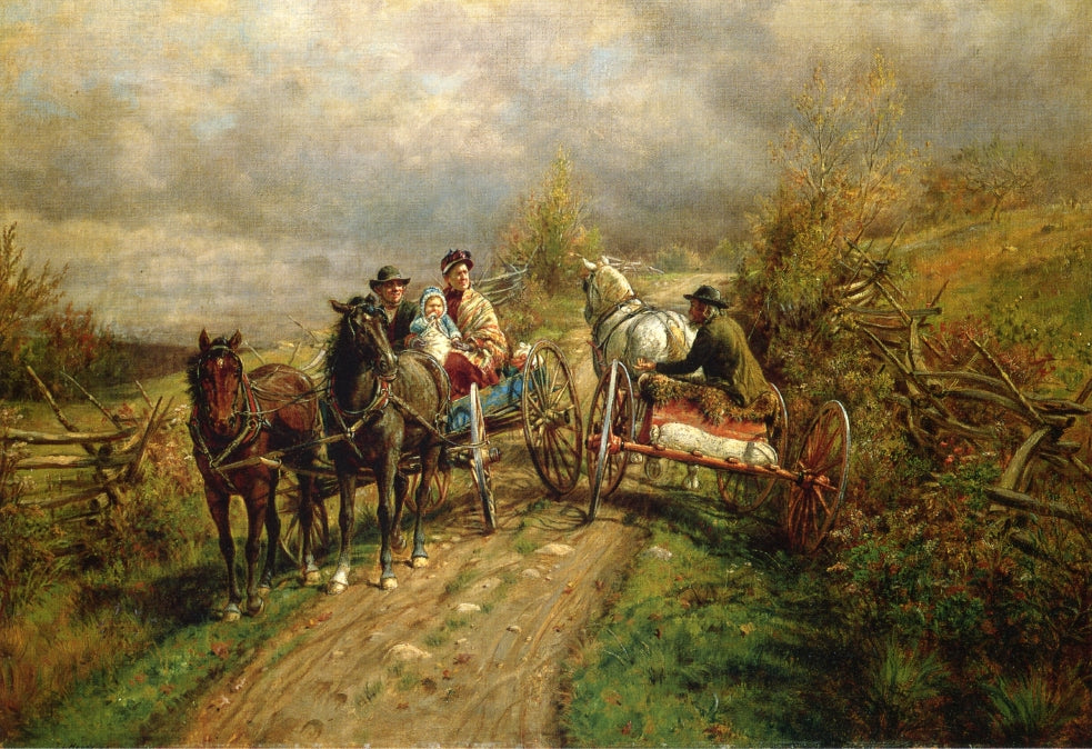 The Latest Village Scandal, vintage artwork by Edward Lamson Henry, 12x8" (A4) Poster