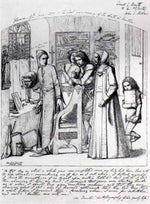 Dante Drawing an Angel on the First Anniversary of the Death of Beatrice, vintage artwork by Dante Gabriel Rossetti, 12x8" (A4) Poster