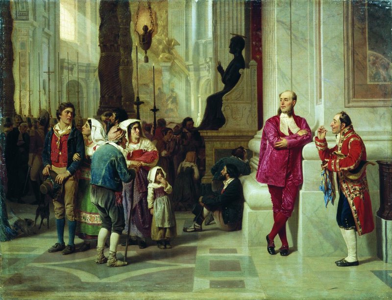 Reception at the Vatican, vintage artwork by Fedor Bronnikov, 12x8" (A4) Poster