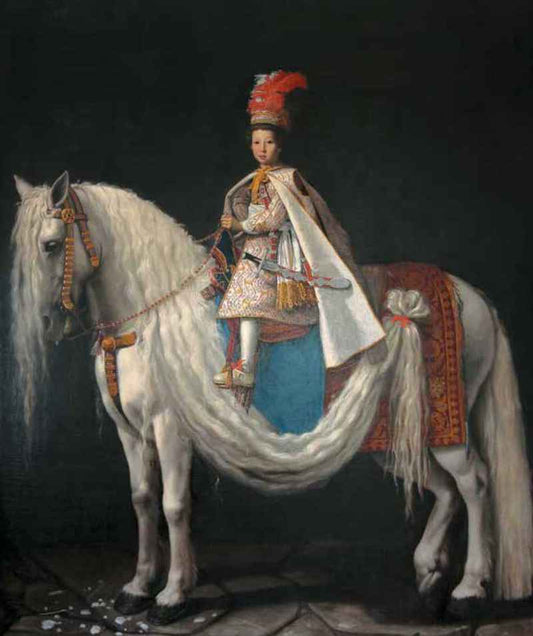 Equestrian Portrait of Ferdinando de' Medici, vintage artwork by Justus Sustermans, 12x8" (A4) Poster