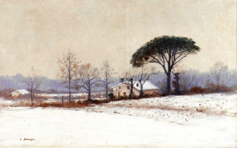 A Wintry Day, vintage artwork by Pierre-Emmanuel Damoye, 12x8" (A4) Poster