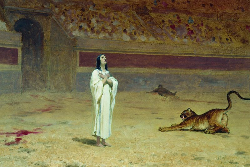 Martyr on the Arena, vintage artwork by Fedor Bronnikov, 12x8" (A4) Poster