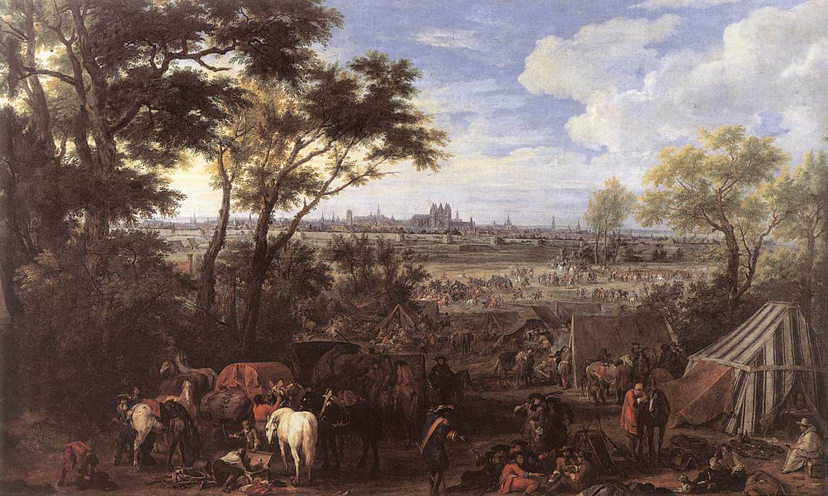 The Army of Louis XIV in front of Tournai in 1667, vintage artwork by Adam Frans van der Meulen, 12x8" (A4) Poster