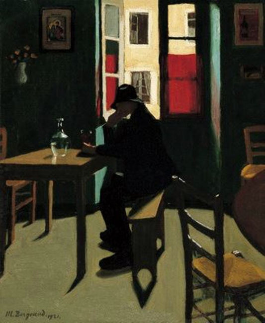 L'apero de l'homme en bleu by Marius Borgeaud,A3(16x12")Poster