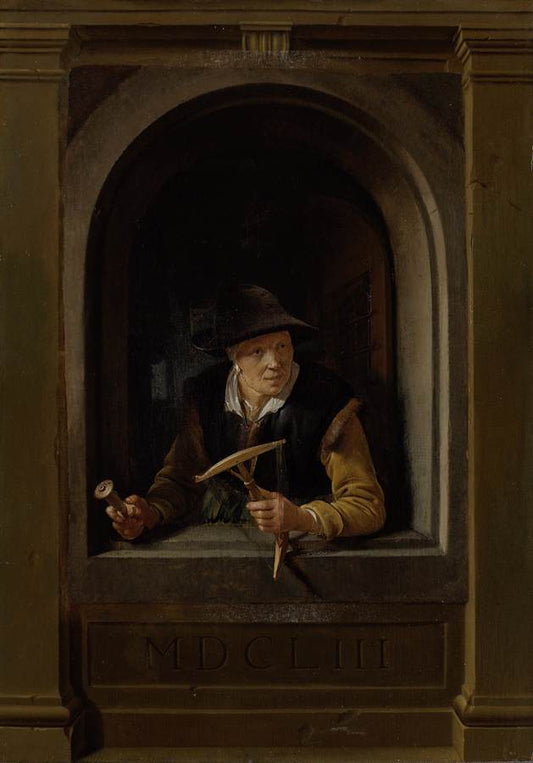 A Fisherman's Wife, vintage artwork by Gerrit Dou, 12x8" (A4) Poster