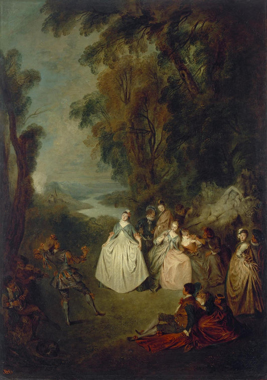 Dance under the Trees, vintage artwork by Jean-Baptiste Pater, 12x8" (A4) Poster