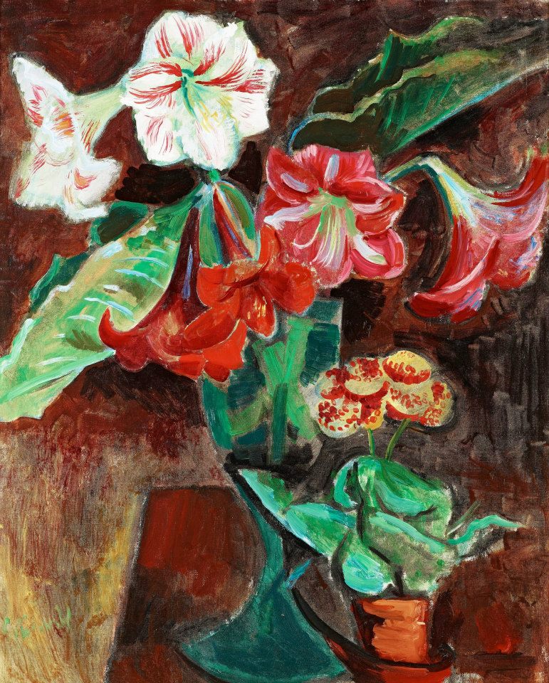 Still life with Amaryllis by Isaac Grünewald,16x12(A3) Poster