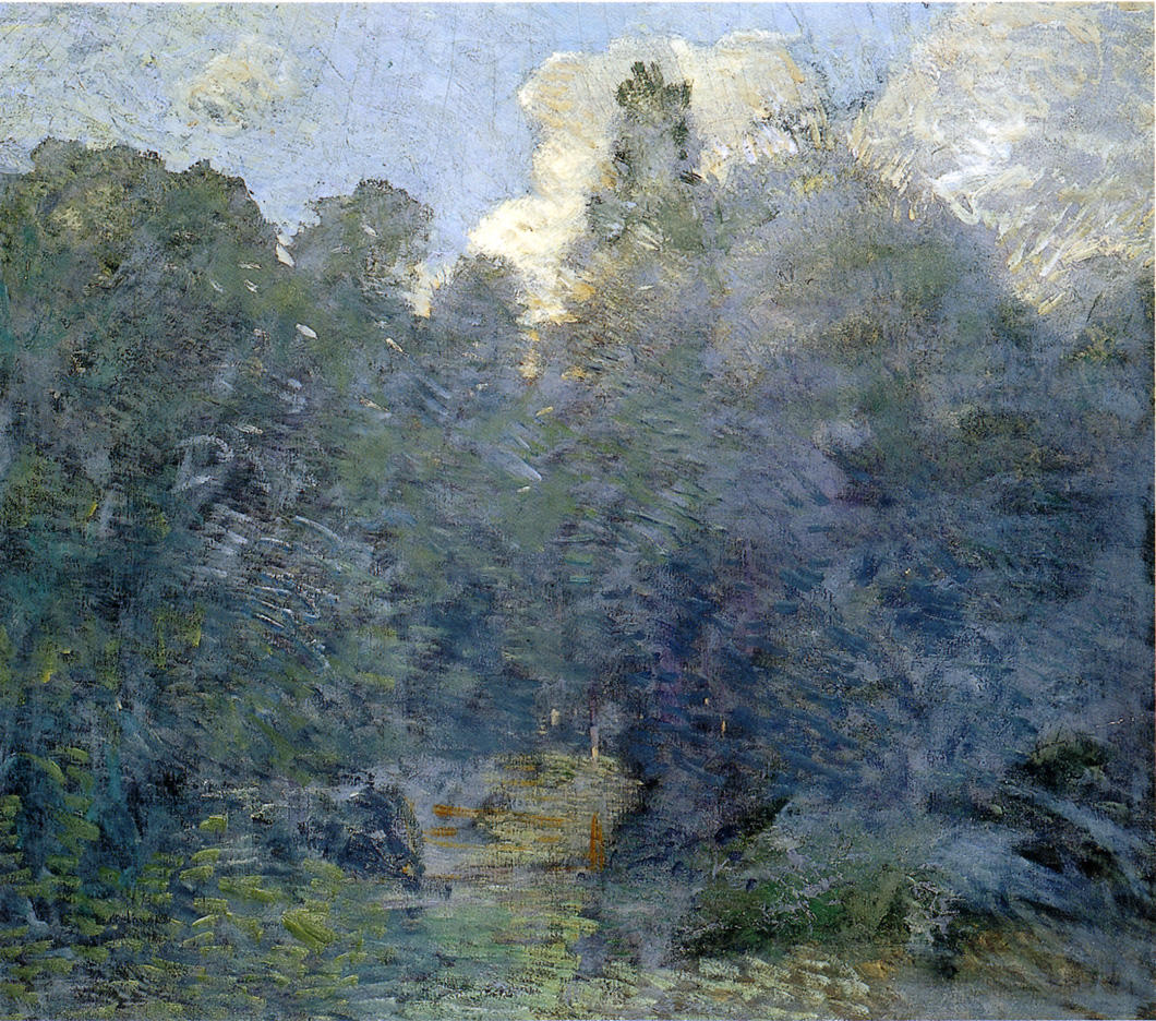Landscape with Stone Wall, Windham, vintage artwork by Julian Alden Weir, 12x8" (A4) Poster