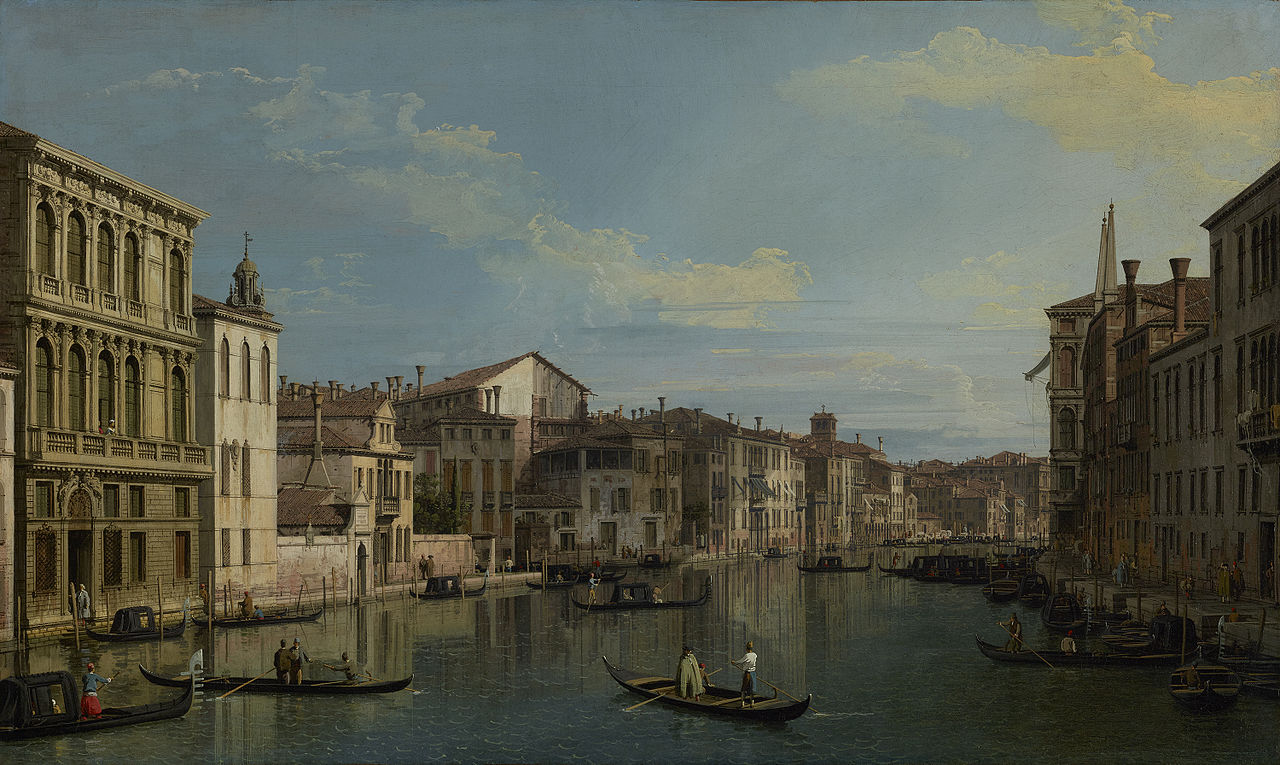 The Grand Canal from Palazzo Flangini to Campo san Marcuola, vintage artwork by Canaletto, 12x8" (A4) Poster
