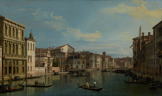 The Grand Canal from Palazzo Flangini to Campo san Marcuola, vintage artwork by Canaletto, 12x8" (A4) Poster