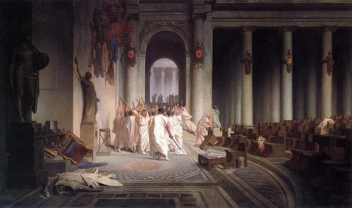 The Death of Caesar, vintage artwork by Jean-Leon Gerôme, 12x8" (A4) Poster