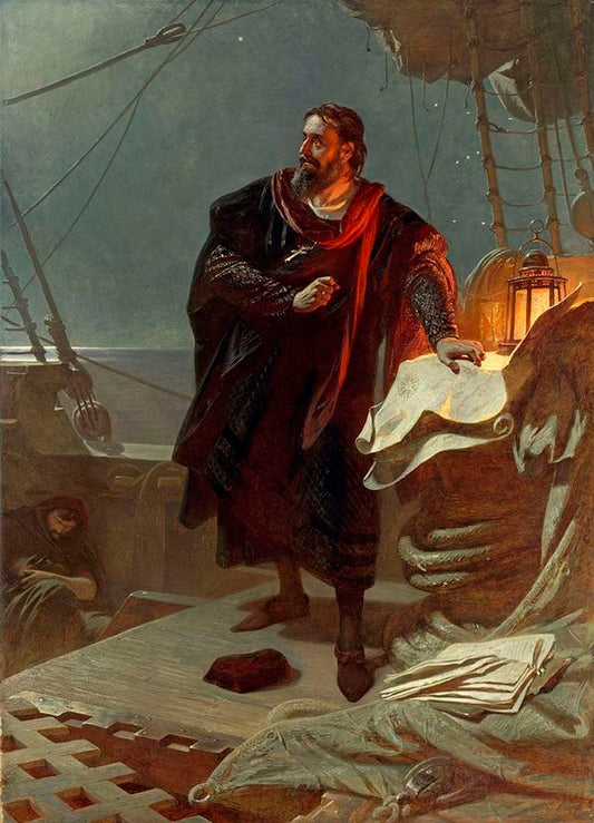Christopher Columbus, vintage artwork by Carl Theodor von Piloty, 12x8" (A4) Poster
