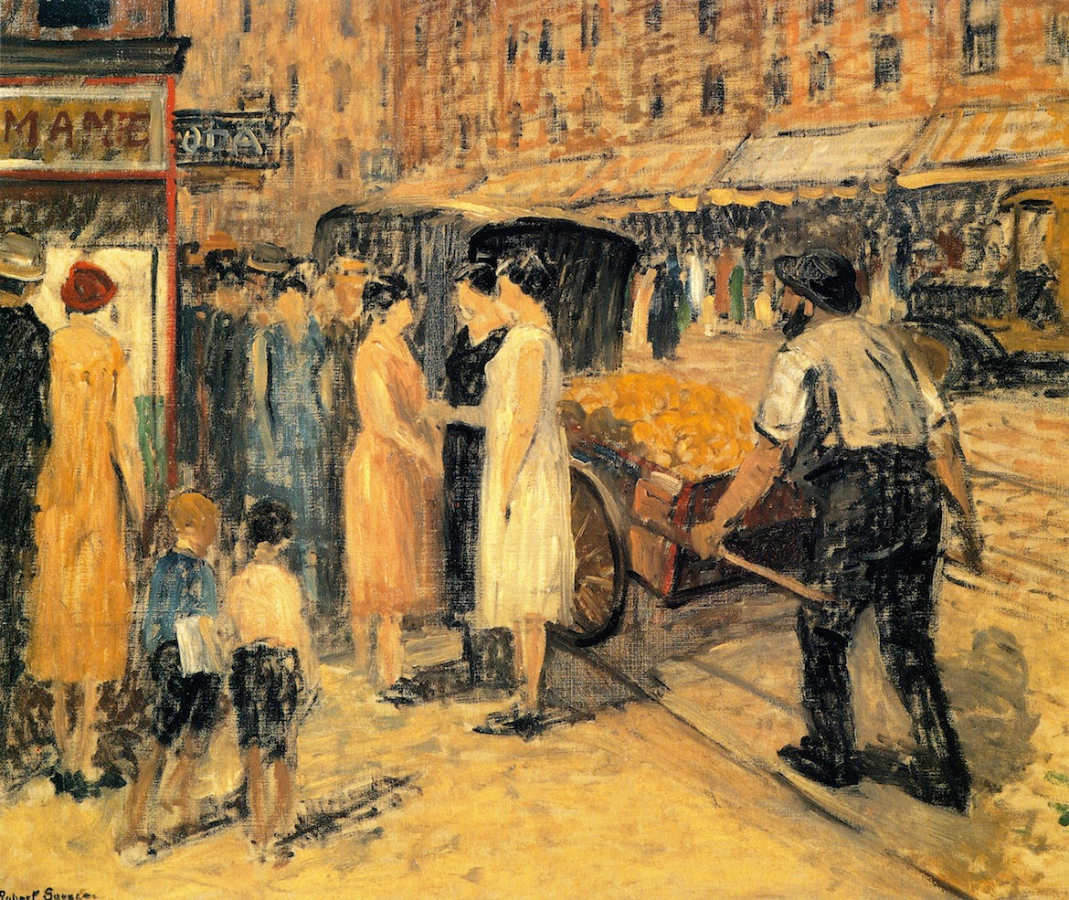 Lower East Side, vintage artwork by Robert Spencer, 12x8" (A4) Poster
