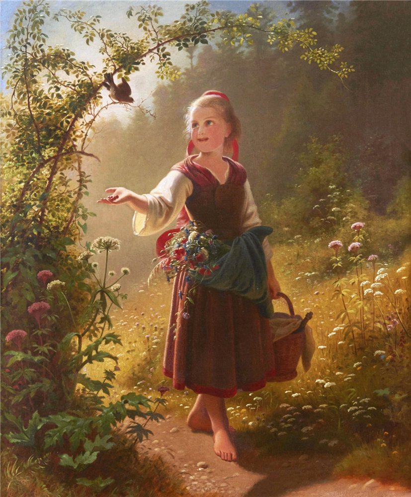 Woodland dreams, vintage artwork by Hans Dahl, 12x8" (A4) Poster
