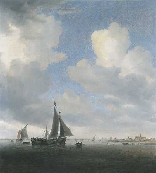 View of Alkmaar, vintage artwork by Salomon van Ruysdael, 12x8" (A4) Poster