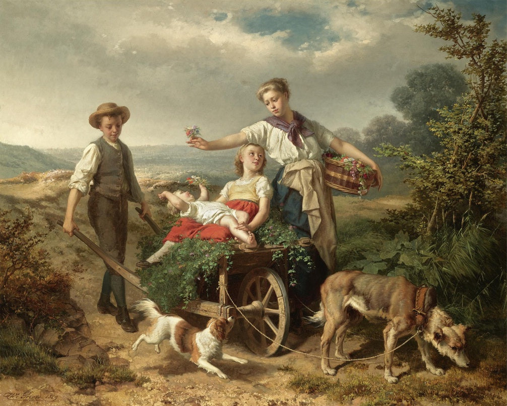 The Promenade, vintage artwork by Theodore Gerard, 12x8" (A4) Poster