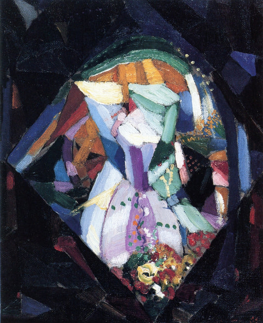 Battle of Lights (study), vintage artwork by Joseph Stella, 12x8" (A4) Poster