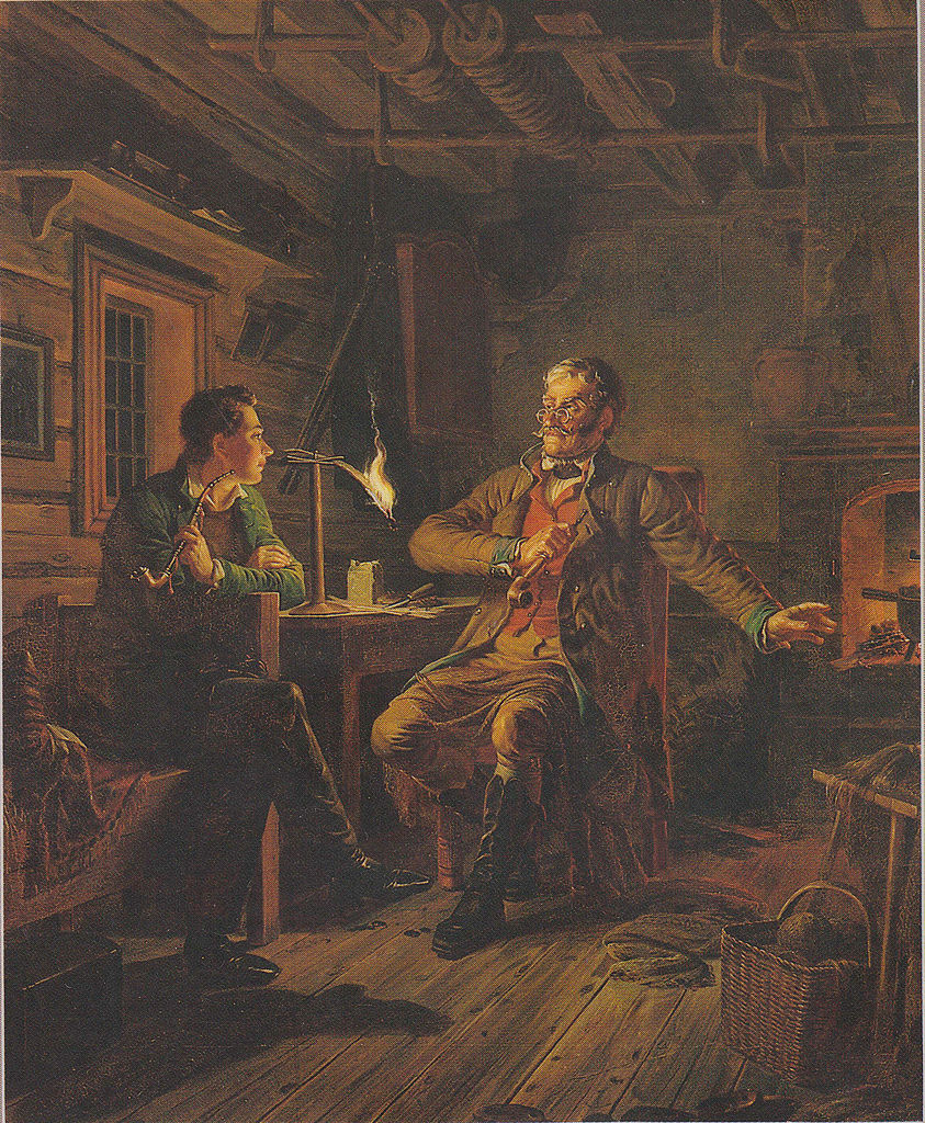 Fanrik Stal with Student, vintage artwork by Robert Wilhelm Ekman, A3 (16x12") Poster Print
