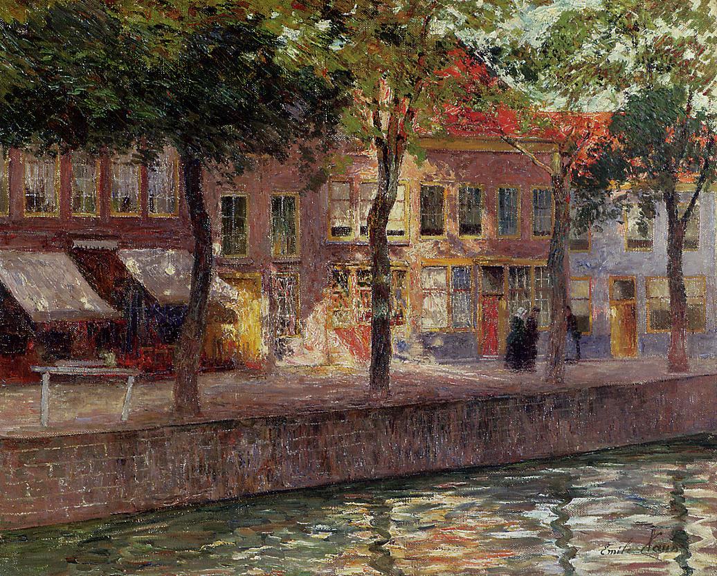 Canal in Zeeland, vintage artwork by Emile Claus, 12x8" (A4) Poster
