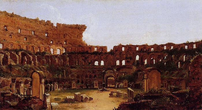 Interior of the Colosseum Rome, vintage artwork by Thomas Cole, A3 (16x12