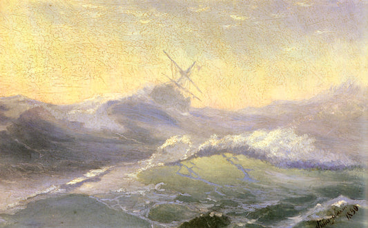 Bracing the Waves, vintage artwork by Ivan Constantinovich Aivazovsky, A3 (16x12") Poster Print