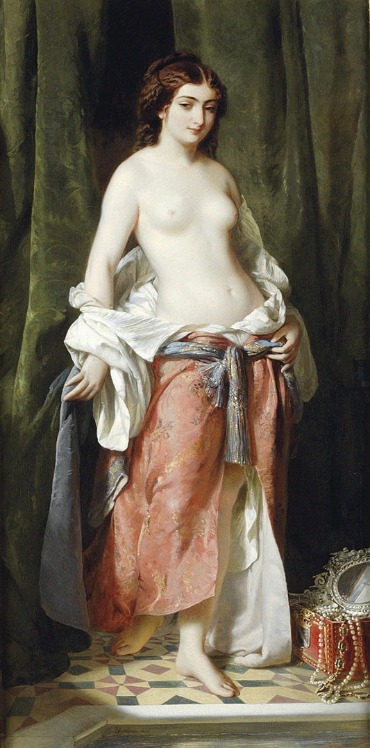 Before the bath, vintage artwork by Charles Edouard Boutibonne, A3 (16x12") Poster Print