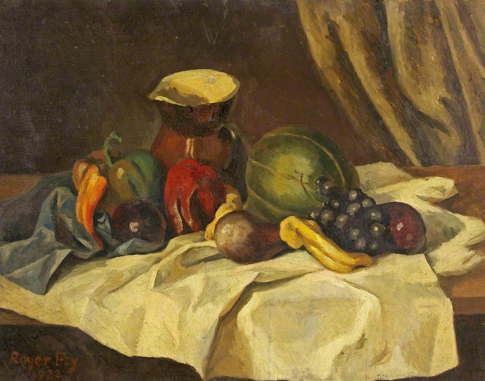 Still Life:  Fruit with Jug, vintage artwork by Roger Eliot Fry, 12x8" (A4) Poster