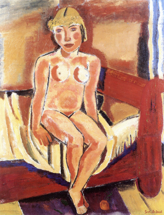 Nude Sitting on the Edge of a Bed by Gustave de Smet,16x12(A3) Poster