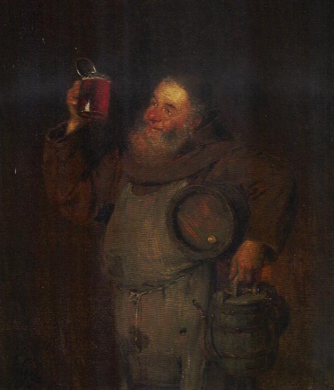 Monk with Beer, vintage artwork by Eduard von Grützner, 12x8" (A4) Poster