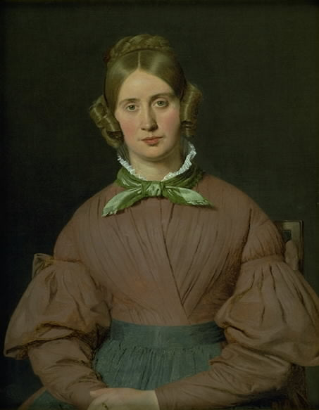 Portrait of Susanne Cecilie Købke, the Artist’s Wife, vintage artwork by Christen Købke, A3 (16x12") Poster Print