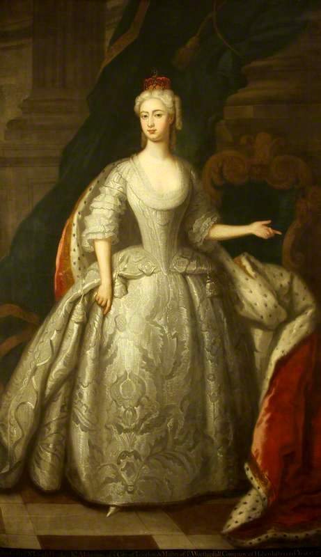 Portrait of Princess Amelia, vintage artwork by Workshop of Jean-Baptiste Van Loo, 12x8" (A4) Poster
