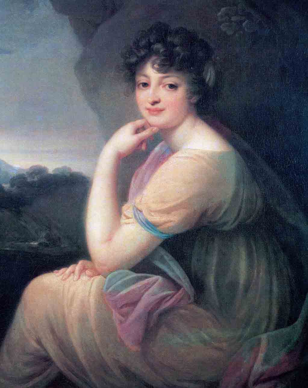 Portrait of Ekaterina Bakunina, vintage artwork by Josef Grassi, 12x8" (A4) Poster