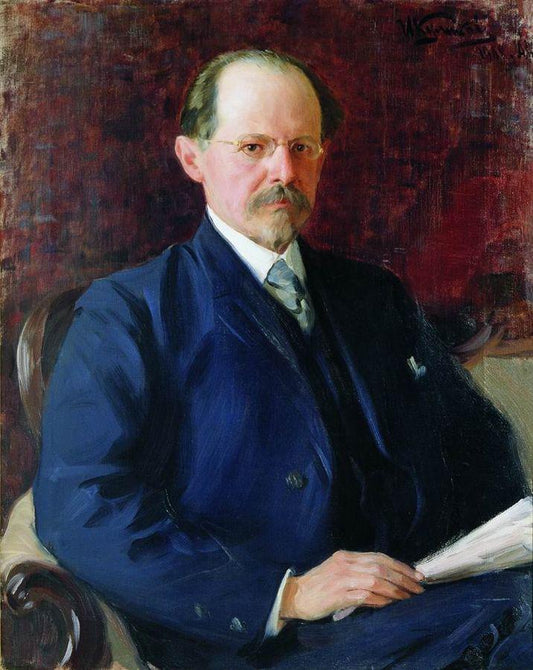 Portrait of S.I. Senkov, vintage artwork by Ivan Kulikov, 12x8" (A4) Poster