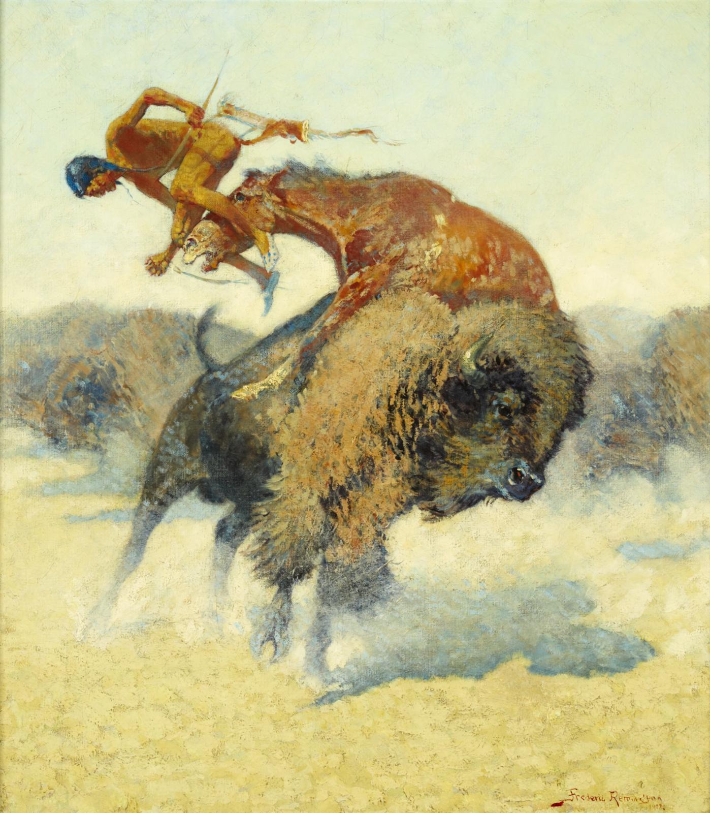 An Episode of the Buffalo Hunt by Frederic Remington,A3(16x12")Poster