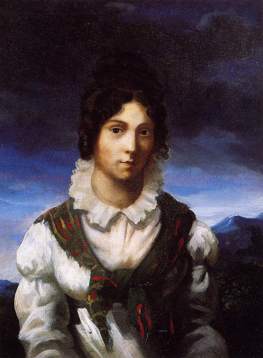 Portrait of a Young Woman (probably Alexandrine-Modeste Caruel), vintage artwork by Theodore Gericault, 12x8" (A4) Poster