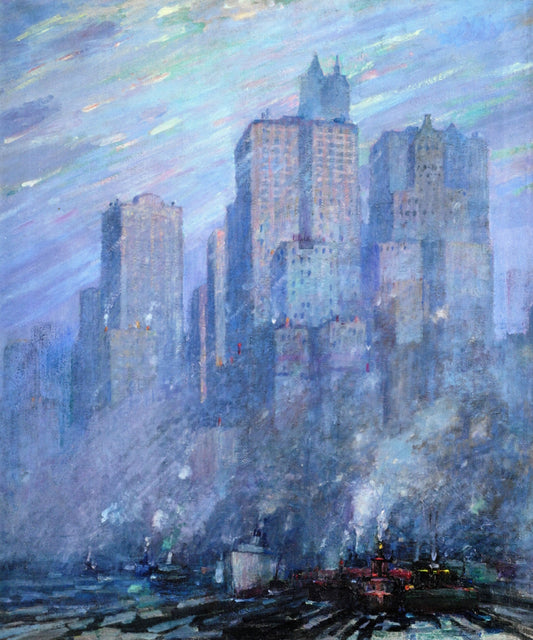 View of New York, vintage artwork by Frederick Usher De Voll, 12x8" (A4) Poster