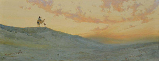 A Desert Skyline, vintage artwork by Augustus Osborne Lamplough, 12x8" (A4) Poster