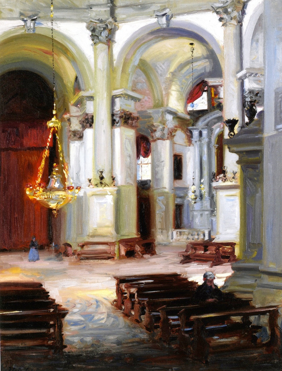 Interior, Santa Maria della Salute, vintage artwork by Francis Campbell Boileau (F.C.B.) Cadell, 12x8" (A4) Poster