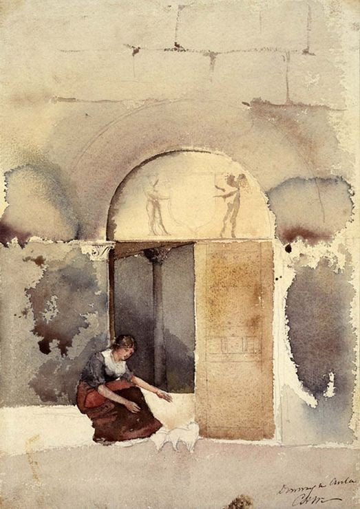 Doorway in Anla, vintage artwork by Cass Gilbert, 12x8" (A4) Poster